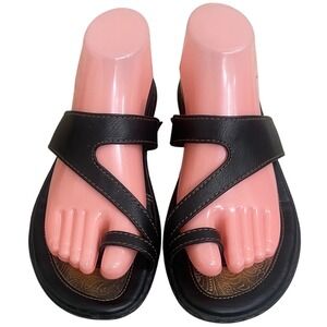B.O.C. Born Concept Women Black Toe Loop Slide Sandals flip flop Size 9M